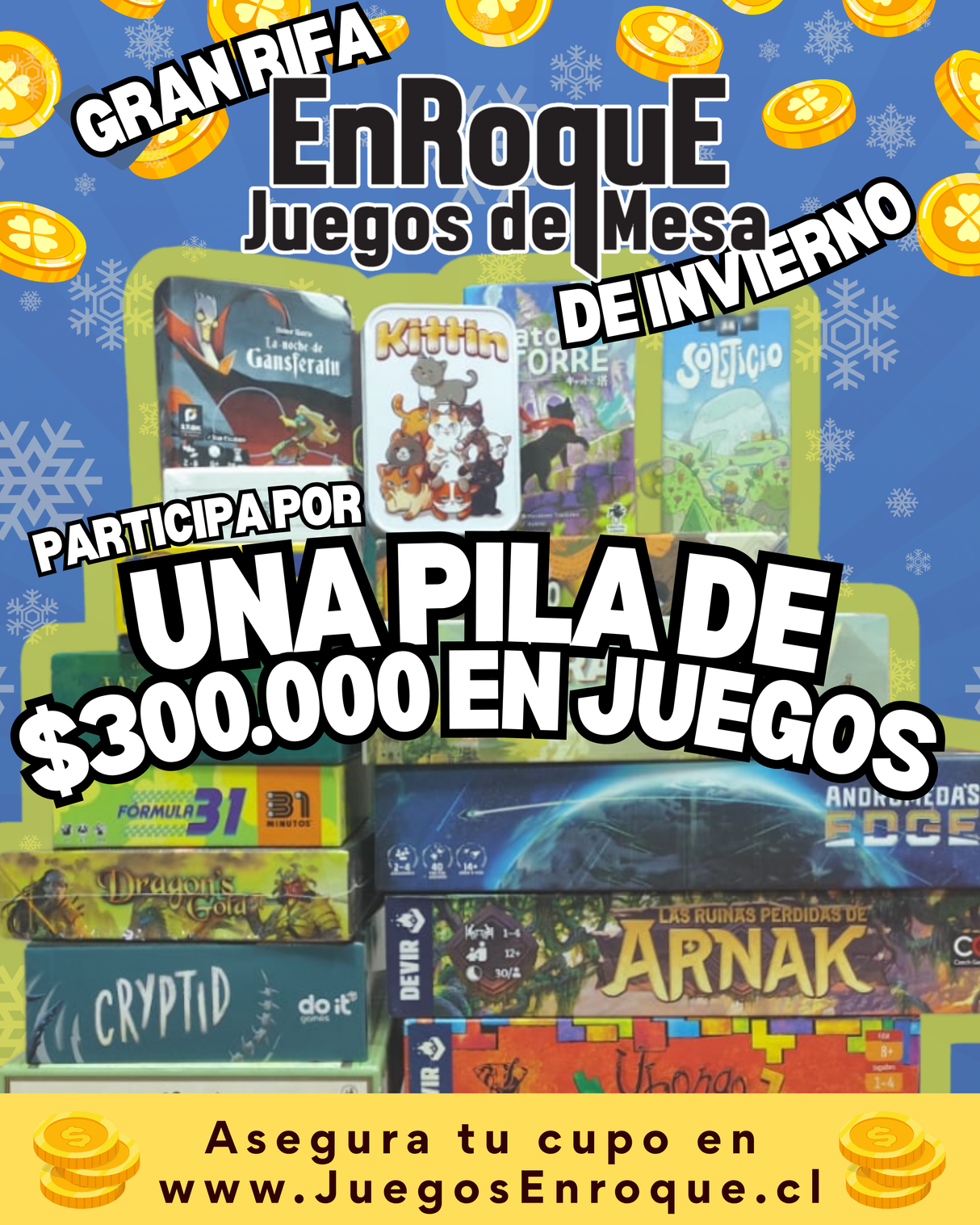 Rifa de Invierno Enroque - ¡Gánate $300.000 en juegos de mesa!