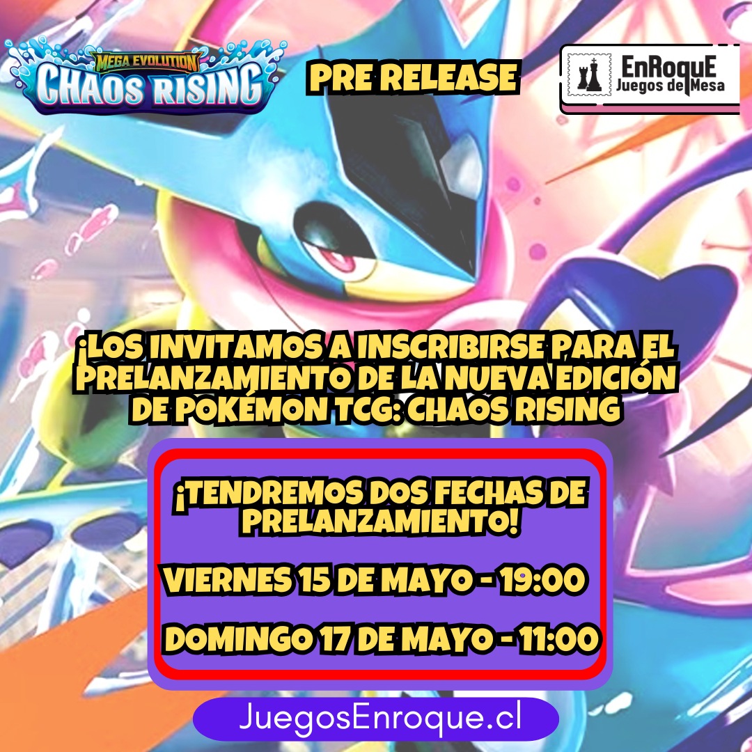 Pokemon TCG Mega Evolution Chaos Rising - PreRelease Mayo 2026
