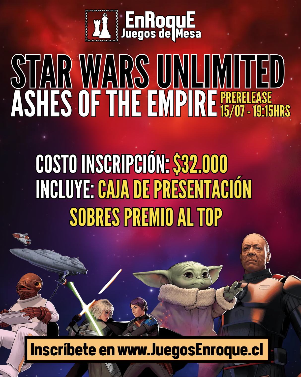 Inscripción: Ashes of the Empire - PreRelease Miercoles 15/07