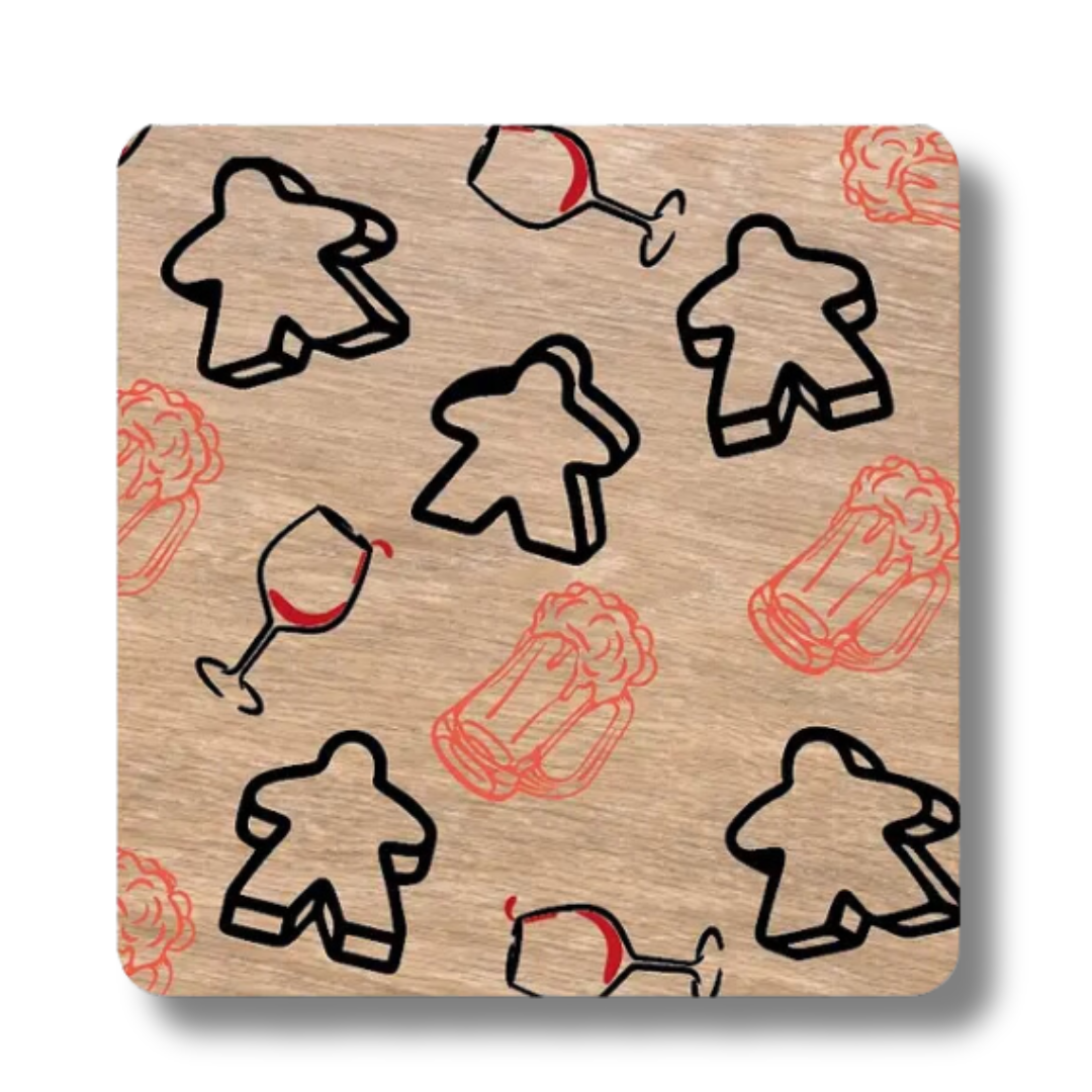 Posavasos - Meeples y Copas