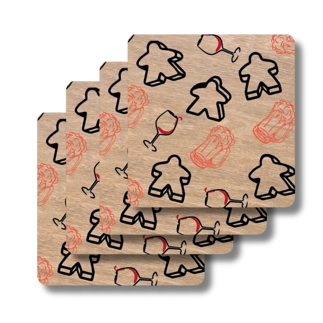 Posavasos - Meeples y Copas