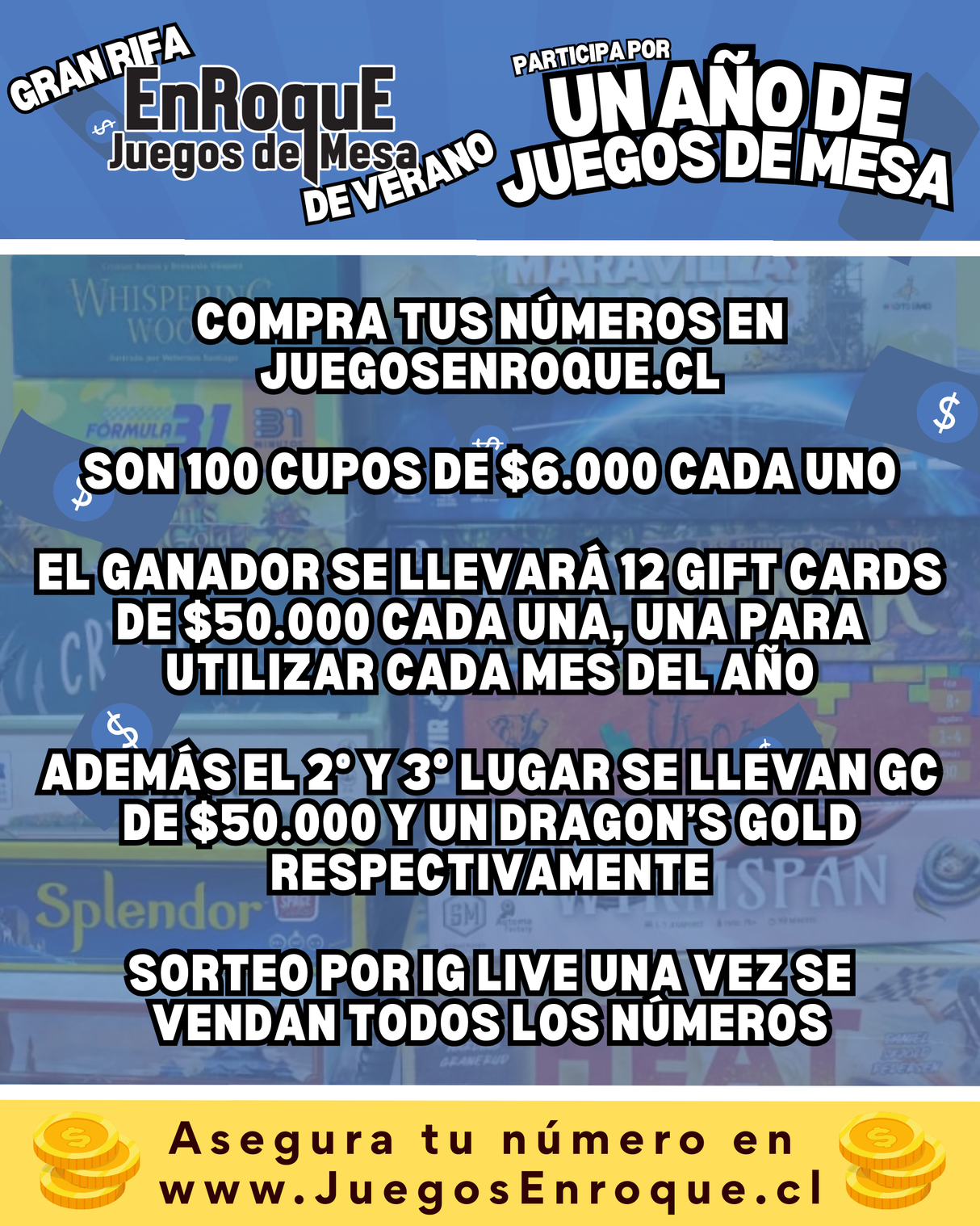 Rifa de Verano Enroque - ¡Gánate un año de juegos de mesa!