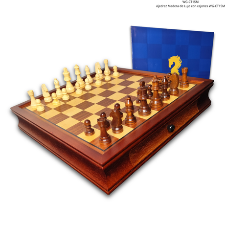 Ajedrez Madera de Lujo con Cajones