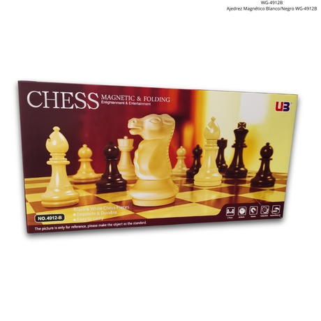 Ajedrez Magnético Plegable Plástico - Blanco/Negro