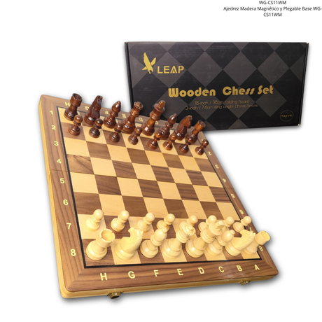 Ajedrez Premium Madera. Magnético y Plegable Madera