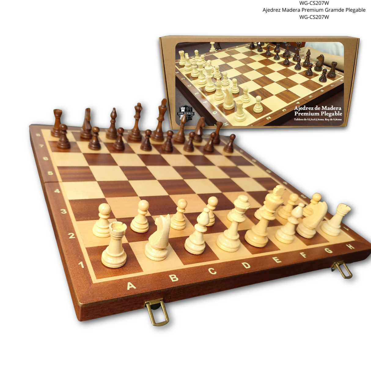 Ajedrez Grande Premium. Madera y Plegable