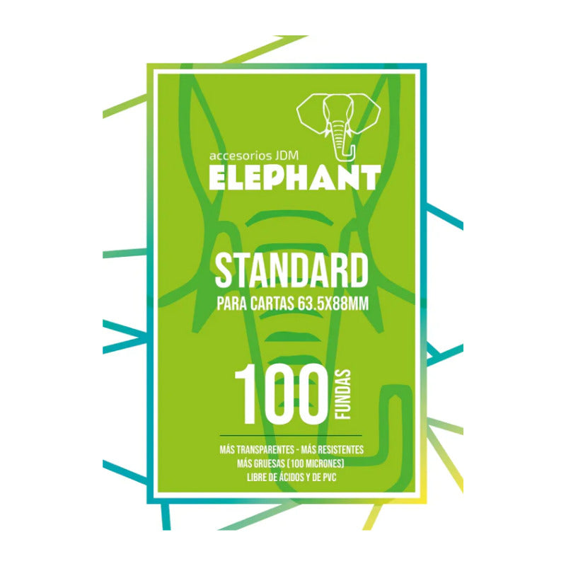 Elephant - Cubrecarta Std Juego De Cartas 100Unds 64X88